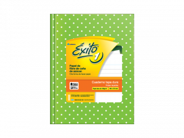 CUADERNO T/D 48 HS EXITO ECOL LUNARES VERDE MANZANA RAYADO 101026