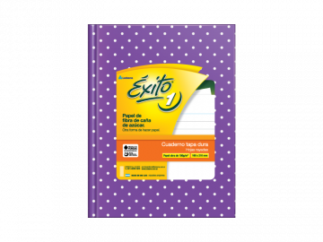 CUADERNO T/D 48 HS EXITO ECOL LUNARES LILA RAYADO 101028