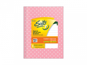 CUADERNO T/D 48 HS EXITO ECOL LUNARES ROSA RAYADO 101029