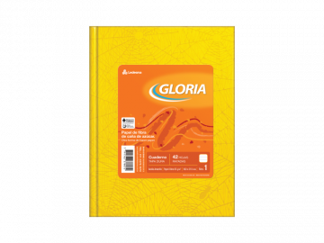 CUADERNO T/D 42 HS GLORIA ARAÑA AMARILLO RAYADO