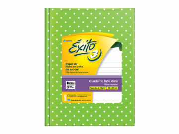 CUADERNO 19 X 24 EXITO LUNARES VERDE MANZANA 48 HS RAYADO T/D Nº 3-100975