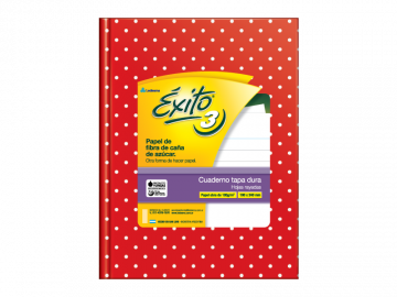 CUADERNO 19 X 24 EXITO LUNARES ROJO 48 HS RAYADO T/D Nº 3-100977