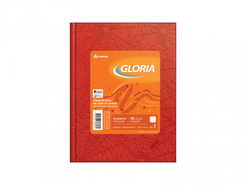 CUADERNO T/D 42 HS GLORIA ARAÑA ROJO RAYADO 100936