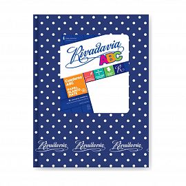 CUADERNO 19 X 23 RIVADAVIA ABC AZUL LUNARES 48 HS RAYADO T/D 369011