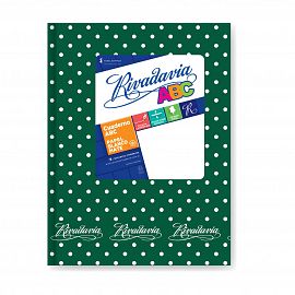 CUADERNO 19 X 23 RIVADAVIA ABC VERDE LUNARES 48 HS RAYADO T/D 369031