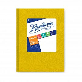 CUADERNO T/D 50 HS RIVADAVIA ARAÑA AMARILLO RAYADO 357610