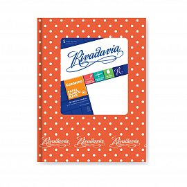 CUADERNO T/D 50 HS RIVADAVIA LUNARES NARANJA RAYADO 367030