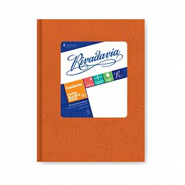 CUADERNO T/D 50 HS RIVADAVIA ARAÑA NARANJA RAYADO 357710