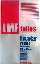 FOLIOS ESCOLARES LMF PLASTICO PESADO X 100 UN