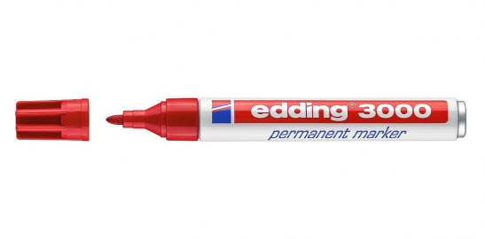 MARCADOR EDDING 3000 PERMANENTE ROJO PTA RED-002