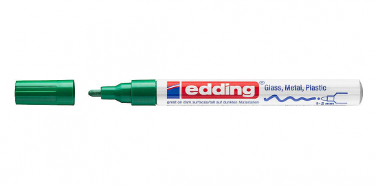 MARCADOR EDDING 751 PERMANENTE VERDE METAL T/ESMALTE P/FINA-074