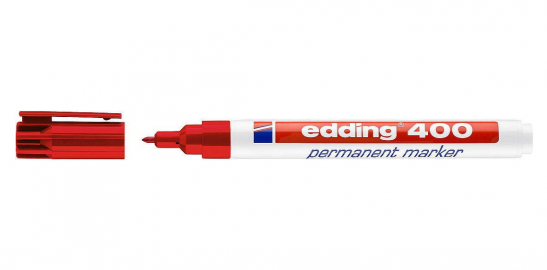 MARCADOR EDDING 400 PERMANENTE ROJO P/FINA CPO PLAST-002