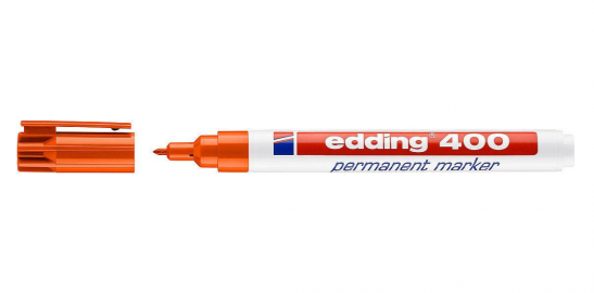 MARCADOR EDDING 400 PERMANENTE NARANJA P/FINA CPO PLAST-006