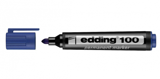 MARCADOR EDDING 100 PERMANENTE AZUL PTA RED-003