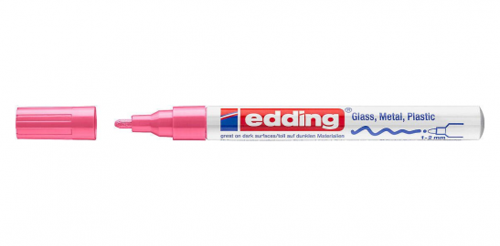 MARCADOR EDDING 751 PERMANENTE ROSA T/ESMALTE P/FINA-009