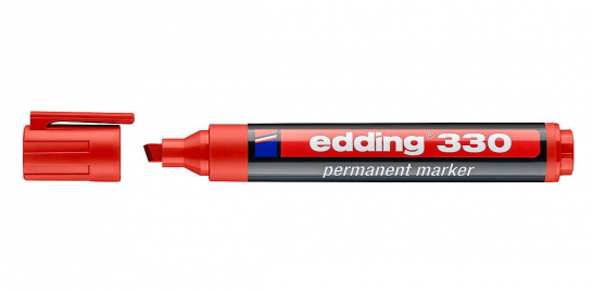 MARCADOR EDDING 330 PERMANENTE ROJO PTA CHANF-002