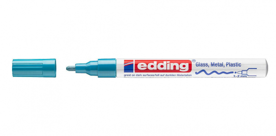 MARCADOR EDDING 751 PERMANENTE CELESTE T/ESMALTE P/FINA-010