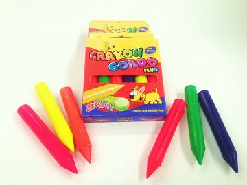 CRAYONES STA X 6 CERA GORDOS FLUO