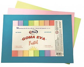 GOMA EVA PASTEL PAX 45 X 60 CM X 10 UN TERRACOTA-FILA(139703OT)