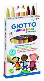 MARCADORES GIOTTO X 6 COL TURBO MAXI SKINTONES FILA (527000)