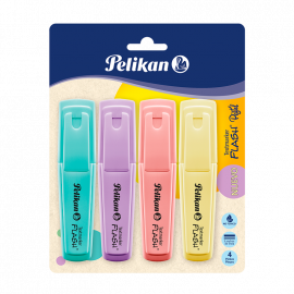 RESALTADORES PELIKAN PASTEL FLASH SURTIDO X 4-