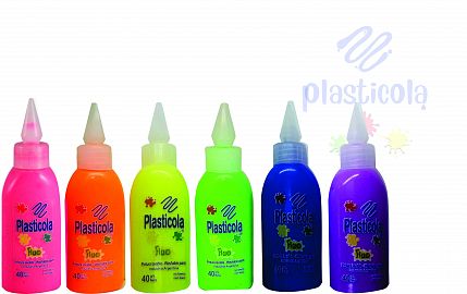 ADHESIVO VINILICO PLASTICOLA COLOR FLUO 40 GRS VERDE