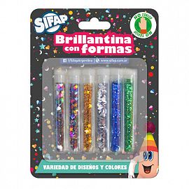 MANUALIDADES BRILLANTINA C/FORMAS/GIBRE X 6 MTJF-306B