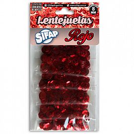 MANUALIDADES LENTEJUELAS ROJO X 5 SOBRES-LENTEJROJO