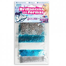 MANUALIDADES BRILLANTINA C/FORMAS PRINCESAS X 5 SOBRES