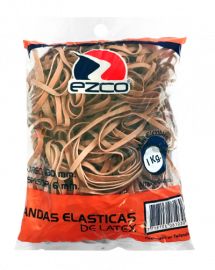 BANDA ELASTICA CAUCHO EZCO X 1000 GRS ANCHA BOLSA (130 MM)