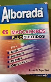 MARCADOR PASTA ALBORADA FLUO SURT. X 6 UN-MAFXAL6