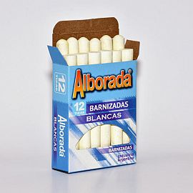 TIZA ALBORADA BLANCA X 12 UN BARNIZADA-TIBLAB12