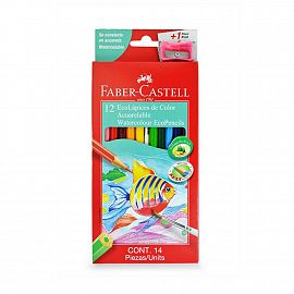 LAPICES DE COLORES FABER CASTELL ECO ACUARELABLES X 12 -310312