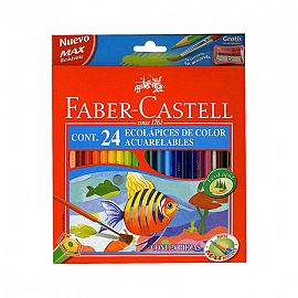 LAPICES DE COLORES FABER CASTELL ECO ACUARELABLES X 24 310324