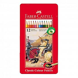 LAPICES DE COLORES FABER CASTELL X 12 LATA ROJA