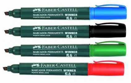 MARCADOR FABER CASTELL 54 PERMANENTE NEGRO PTA CHANF 153199