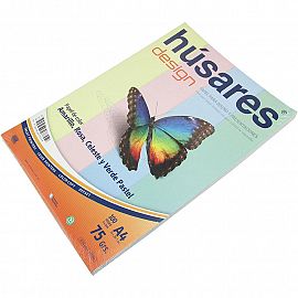 PAPEL COLOR HUSARES A4 DESIGN 75 GRS X 100 HS PASTEL 4 COLS. -7855