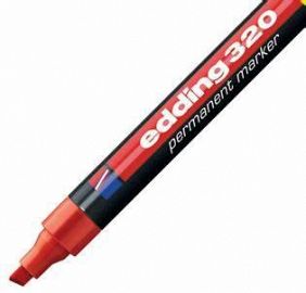 MARCADOR EDDING 320 INDELEBLE ROJO C/MET PTA CHANF RECARG.-002