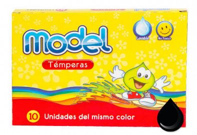 TEMPERA MODEL POMO 8 CC X 10 UN NEGRO 826041