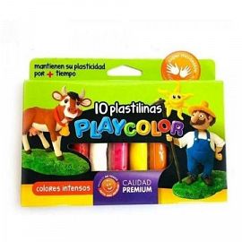 PLASTILINA PLAYCOLOR EN BARRITAS SURT.X 10