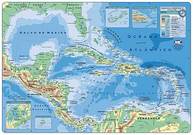 MAPA ESCOLAR Nº 6 AMERICA CENTRAL FIS/POL X 25 UN M.C./ALFA