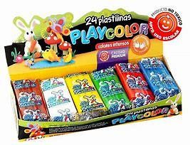 PLASTILINA PLAYCOLOR COLOR CAJA X 24 NEGRO