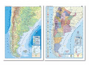 MAPA MURAL LAMINADO ARGENTINA FIS/POL D/FAZ