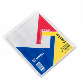 FOLIOS ESCOLARES LUMA STANDARD PLASTICO X 100 UN