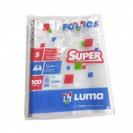 FOLIOS A4 LUMA SUPER PLASTICO X 100 UN (3118)