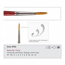 PINCEL HOBBY SERIE 9742 Nº 4 PTA RED C/U