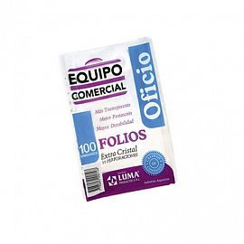 FOLIOS OFICIO LUMA EQ.COMERCIAL PLASTICO X 100 UN (31-41)