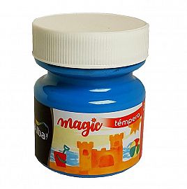 TEMPERA ALBAMAGIC MAX ESCOLAR CROMATICA POTE 275 GRS CYAN