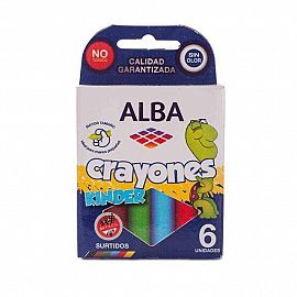 CRAYONES ALBA X 6 KINDER GRUESOS