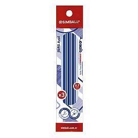 TANQUE P/ROLLER BORRABLE GENIO MICRO REFILL GEL AZUL X 3 UN 0219130103